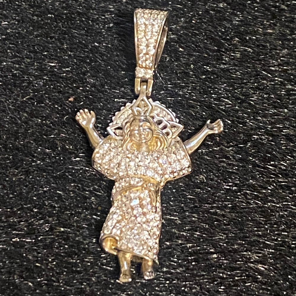 Iced out baby Jesus 925 pendant